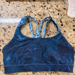 lululemon athletica Blue Tie-Dye Strappy Sports Bra